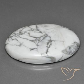 Howlita Blanco verdoso natural de 81.32 ct, Ovalada, Opaco