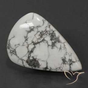 Howlita Blanco verdoso natural de 75.33 ct, En forma de pera, Opaco