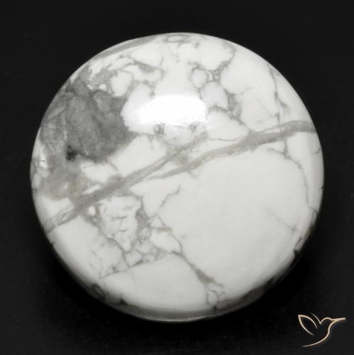 Howlita Blanco verdoso natural de 22.71 ct, Redondo, Opaco