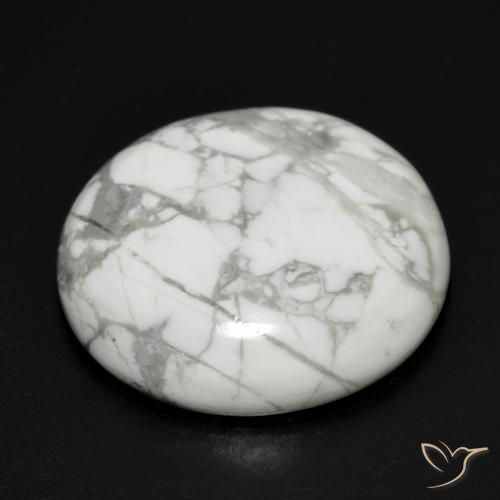 Howlita Blanco verdoso natural de 23.11 ct, Redondo, Opaco