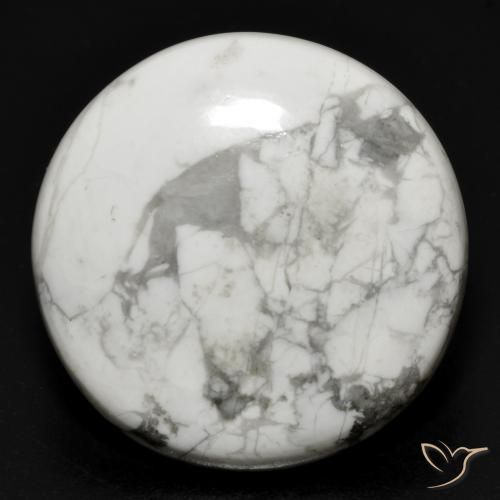 27.40ct Natural Blanco verdoso Howlita, Redondo, Opaco