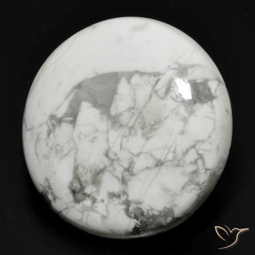 Howlita Blanco verdoso natural de 27.40 ct, Redondo, Opaco