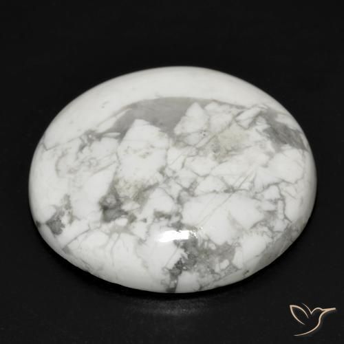 Howlita Blanco verdoso natural de 27.40 ct, Redondo, Opaco