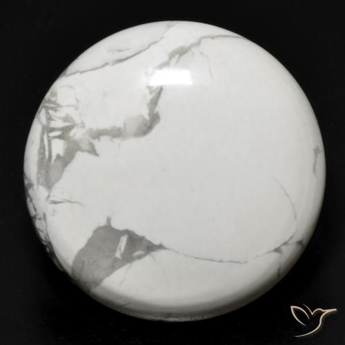 25.51ct Natural Blanco verdoso Howlita, Redondo, Opaco