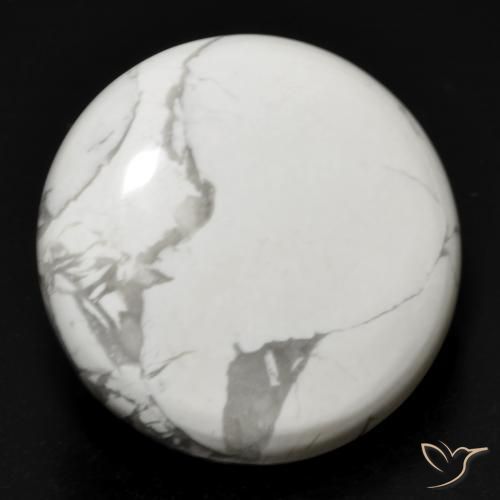 Howlita Blanco verdoso natural de 25.51 ct, Redondo, Opaco