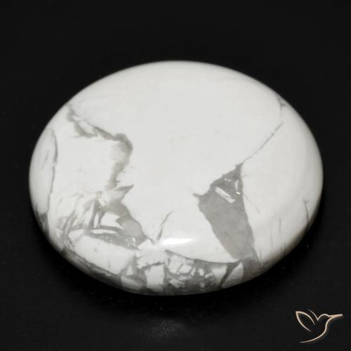Howlita Blanco verdoso natural de 25.51 ct, Redondo, Opaco
