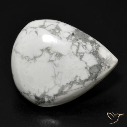 16.54ct Natural Blanco verdoso Howlita, En forma de pera, Opaco