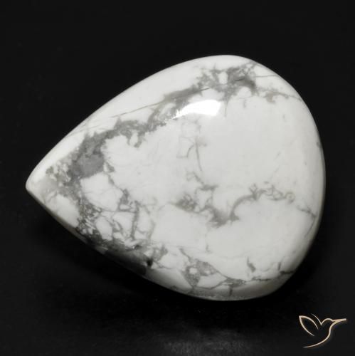 Howlita Blanco verdoso natural de 16.54 ct, En forma de pera, Opaco