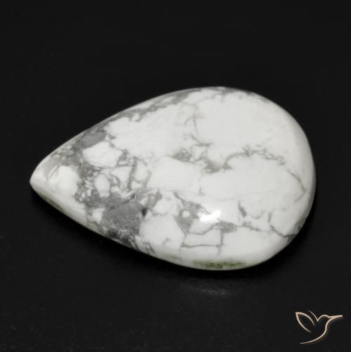 Howlita Blanco verdoso natural de 16.54 ct, En forma de pera, Opaco