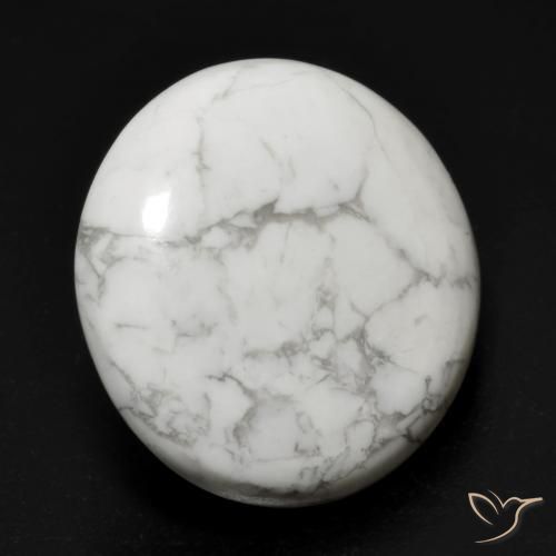 Howlita Blanco verdoso natural de 17.64 ct, Redondo, Opaco