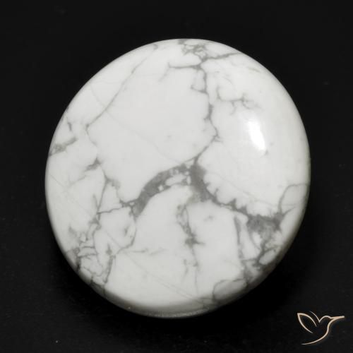 Howlita Blanco verdoso natural de 17.88 ct, Redondo, Opaco