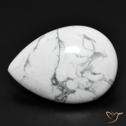 14.38ct Natural Blanco verdoso Howlita, En forma de pera, Opaco
