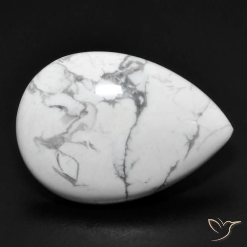 Howlita Blanco verdoso natural de 14.38 ct, En forma de pera, Opaco