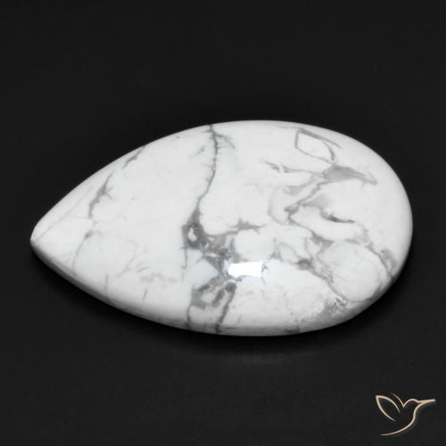 Howlita Blanco verdoso natural de 14.38 ct, En forma de pera, Opaco