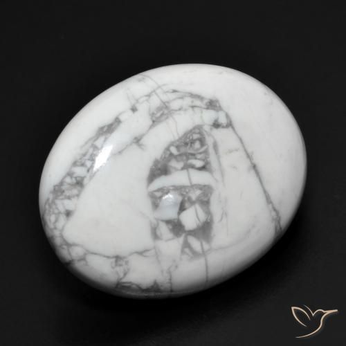 Howlita Blanco verdoso natural de 16.71 ct, Ovalada, Opaco