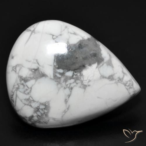 20.01ct Natural Blanco verdoso Howlita, En forma de pera, Opaco