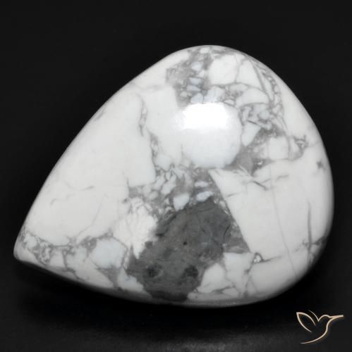 Howlita Blanco verdoso natural de 20.01 ct, En forma de pera, Opaco