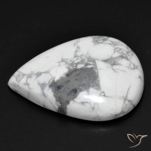 Howlita Blanco verdoso natural de 20.01 ct, En forma de pera, Opaco