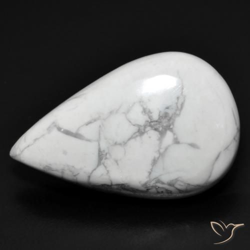 19.07ct Natural Blanco verdoso Howlita, En forma de pera, Opaco