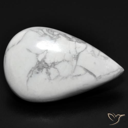 Howlita Blanco verdoso natural de 19.07 ct, En forma de pera, Opaco