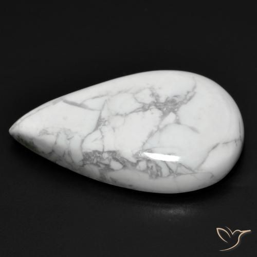 Howlita Blanco verdoso natural de 19.07 ct, En forma de pera, Opaco
