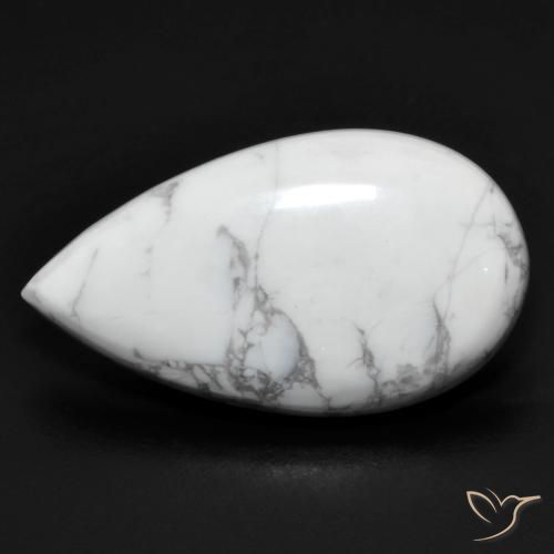 13.84ct Natural Blanco verdoso Howlita, En forma de pera, Opaco