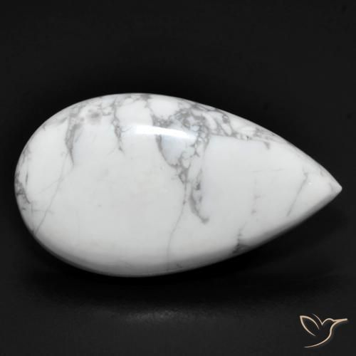 Howlita Blanco verdoso natural de 13.84 ct, En forma de pera, Opaco