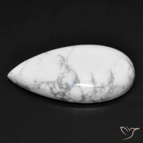 Howlita Blanco verdoso natural de 13.84 ct, En forma de pera, Opaco