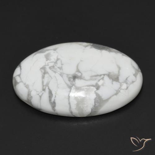 Howlita Blanco verdoso natural de 15.18 ct, Ovalada, Opaco