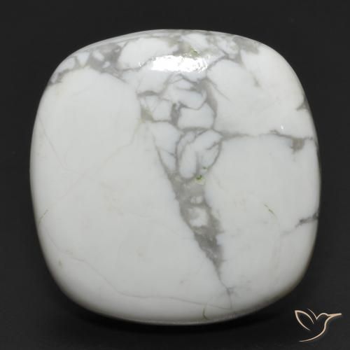 Howlita Blanco verdoso natural de 24.04 ct, Forma Cojín, Opaco