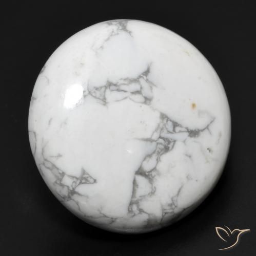 22.53ct Natural Blanco verdoso Howlita, Redondo, Opaco