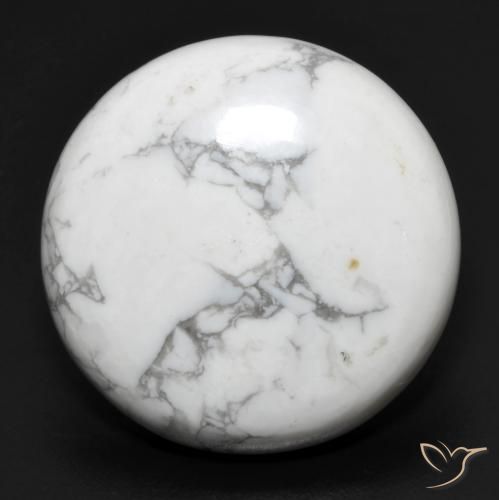 Howlita Blanco verdoso natural de 22.53 ct, Redondo, Opaco