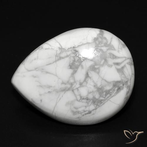 15.74ct Natural Blanco verdoso Howlita, En forma de pera, Opaco