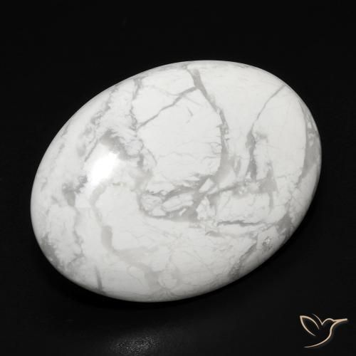 Howlita Blanco verdoso natural de 17.14 ct, Ovalada, Opaco