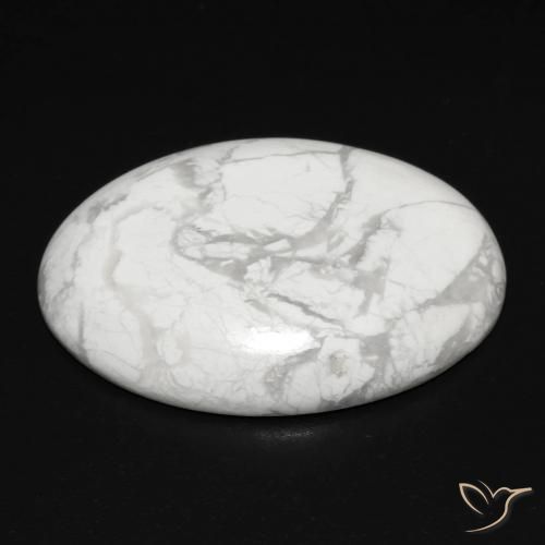 Howlita Blanco verdoso natural de 17.14 ct, Ovalada, Opaco