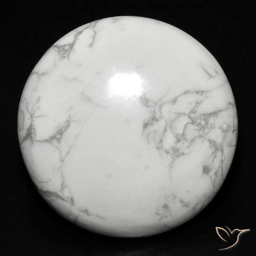 23.18ct Natural Blanco verdoso Howlita, Redondo, Opaco
