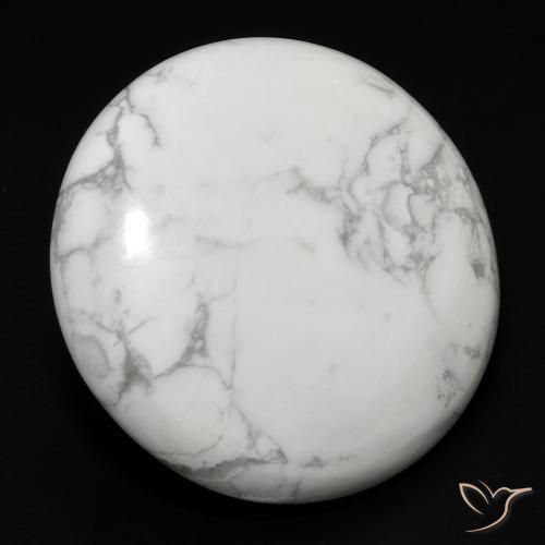 Howlita Blanco verdoso natural de 23.18 ct, Redondo, Opaco