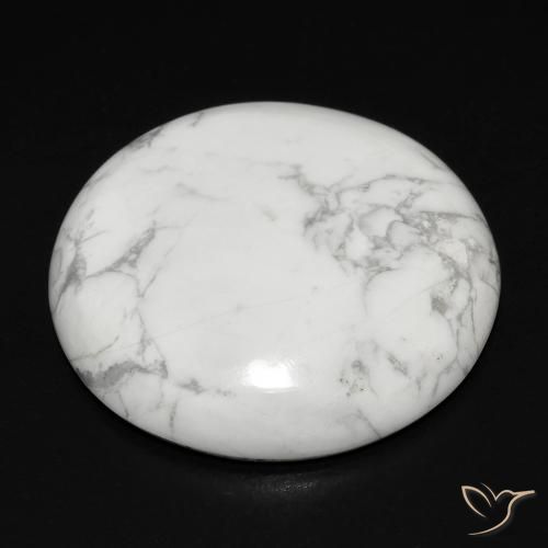 Howlita Blanco verdoso natural de 23.18 ct, Redondo, Opaco