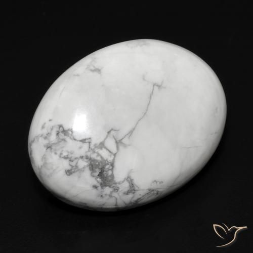 Howlita Blanco verdoso natural de 15.06 ct, Ovalada, Opaco
