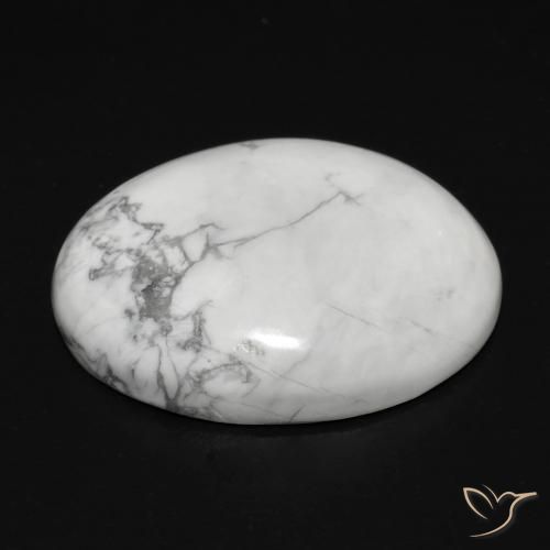 Howlita Blanco verdoso natural de 15.06 ct, Ovalada, Opaco