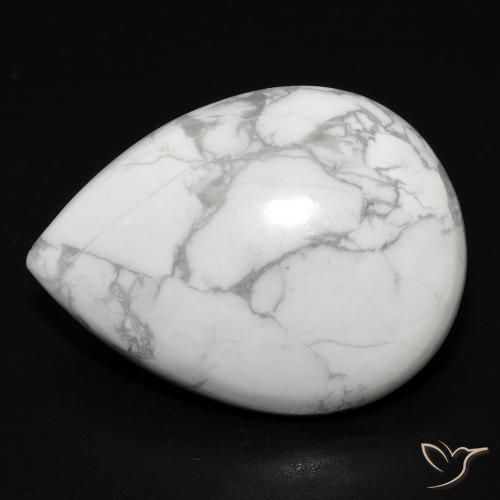 18.55ct Natural Blanco verdoso Howlita, En forma de pera, Opaco