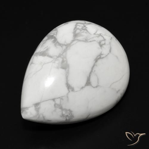 Howlita Blanco verdoso natural de 18.55 ct, En forma de pera, Opaco