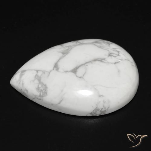 Howlita Blanco verdoso natural de 18.55 ct, En forma de pera, Opaco