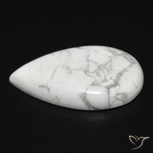Howlita Blanco verdoso natural de 12.48 ct, En forma de pera, Opaco