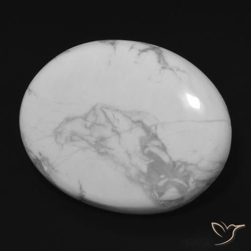 Howlita Blanco verdoso natural de 23.66 ct, Ovalada, Opaco