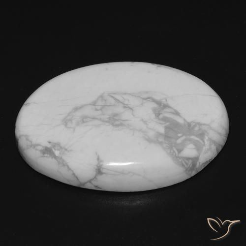 Howlita Blanco verdoso natural de 23.66 ct, Ovalada, Opaco