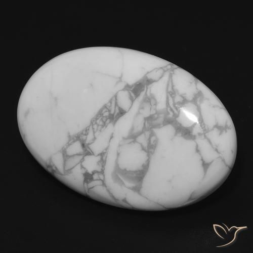 Howlita Blanco verdoso natural de 14.74 ct, Ovalada, Opaco