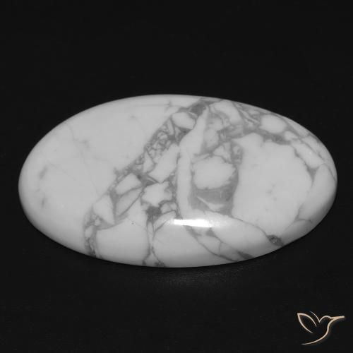 Howlita Blanco verdoso natural de 14.74 ct, Ovalada, Opaco
