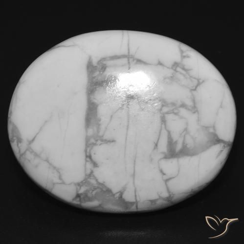 21.74ct Natural Blanco verdoso Howlita, Ovalada, Opaco