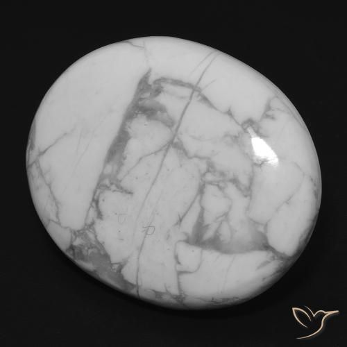 Howlita Blanco verdoso natural de 21.74 ct, Ovalada, Opaco